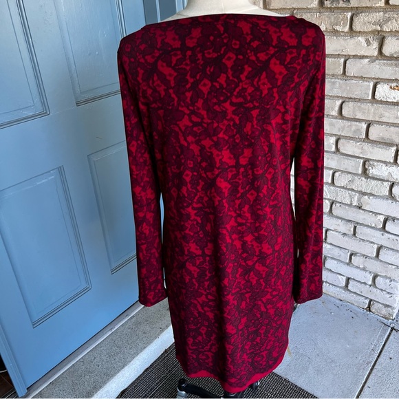 Michael Michael Kors 2 tone red  design long sleeve dress - Picture 3 of 6